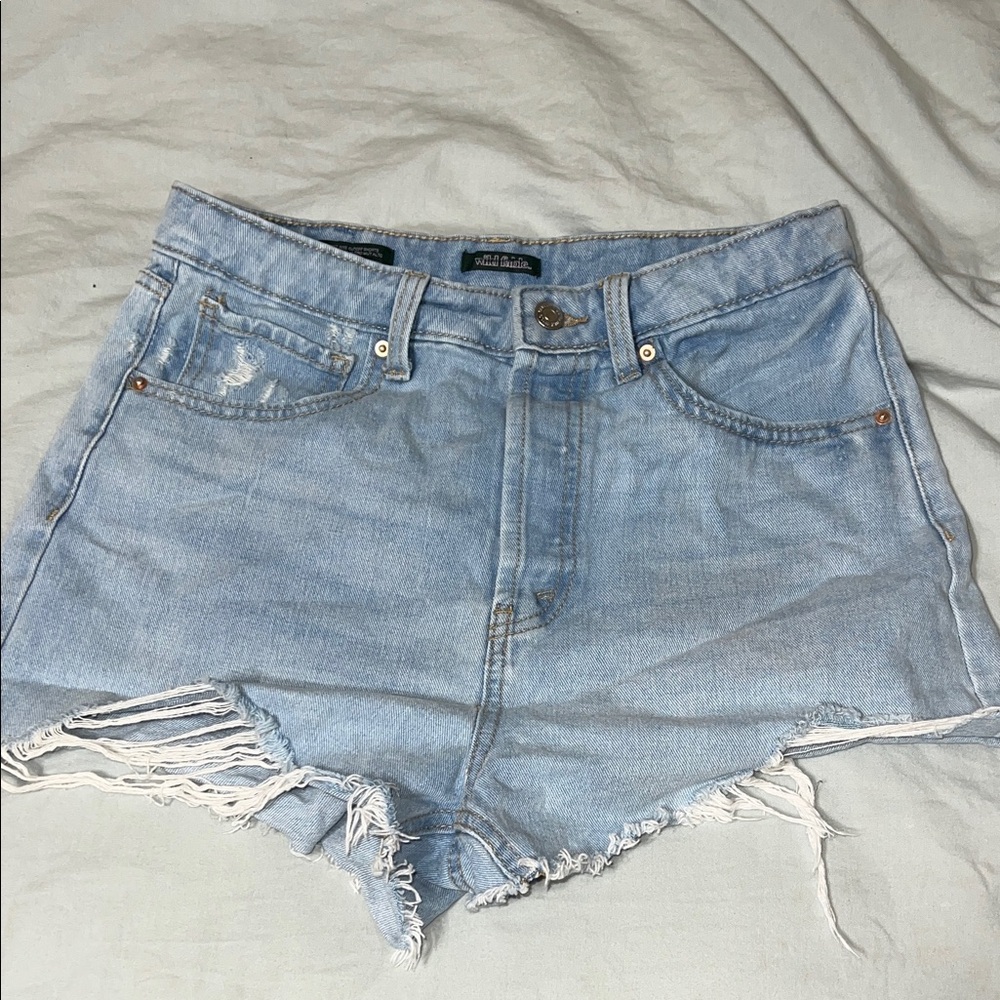 Wild Fable Light Blue Frayed Jean Shorts